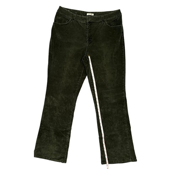 St. John's Bay Corduroy Pants Olive Green Straight Leg Women's 12 Cozy Classic - Picture 11 of 15